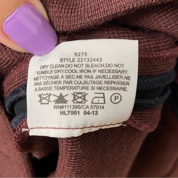 Tory Burch Plum Navy Colorblock Brianna Wool Blend Sheath Dress S - Picture 11 of 11